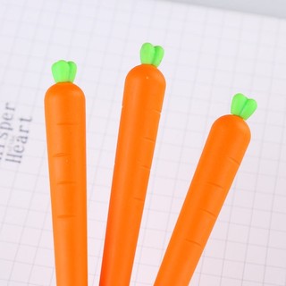 Set 5 bút bi nước hình cà rốt mực đen ngòi 0.5mm cho bé