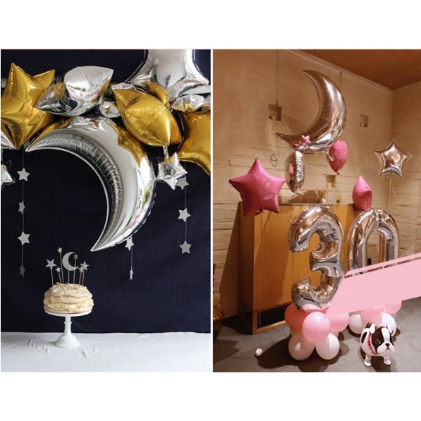 Bóng hình đám mây, mặt trời, mặt trăng, cầu vồng trang trí sinh nhật, phụ kiện chụp hình, đồ chơi cho trẻ em