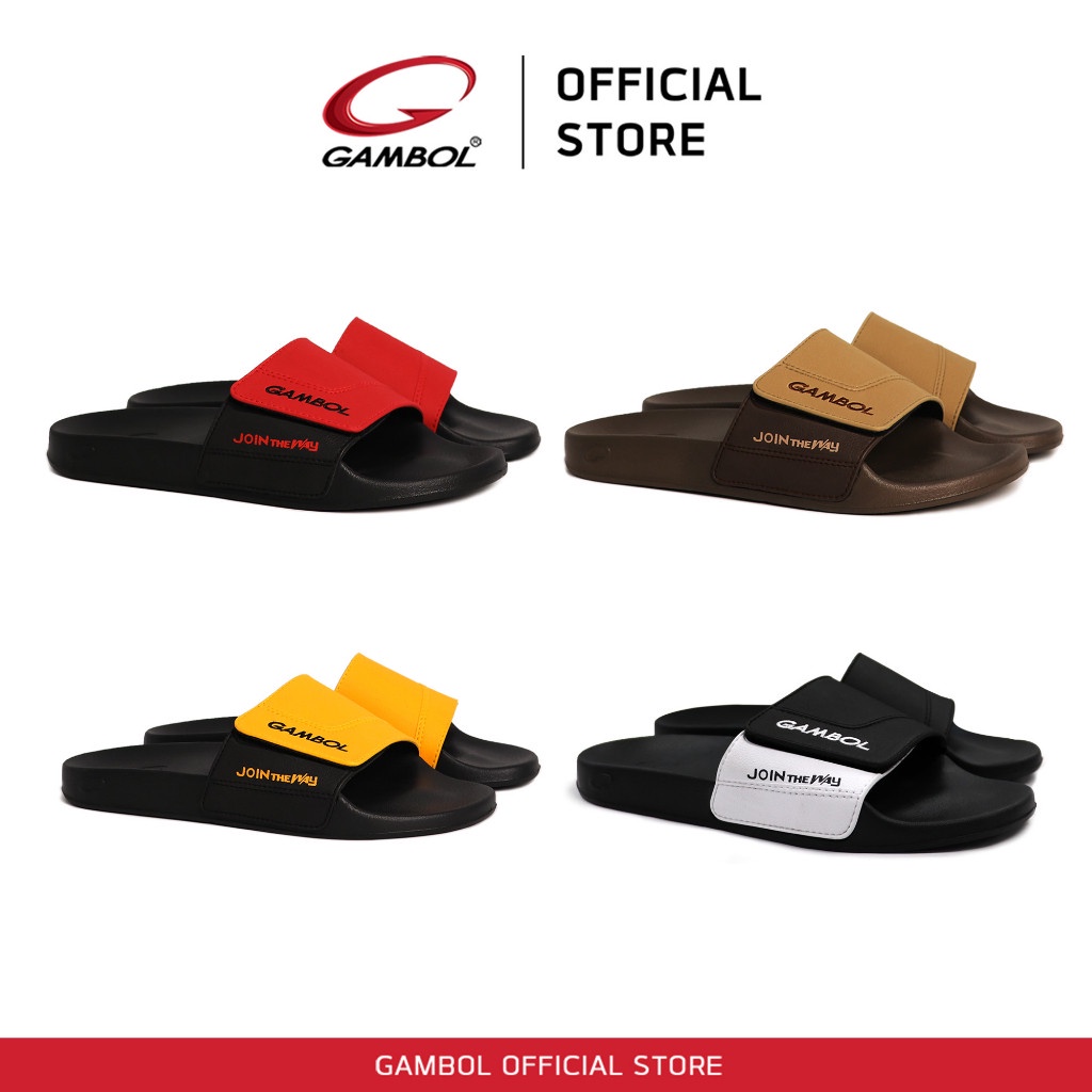 Dép GAMBOL Thái Lan 43106 Quai Ngang Nam Nữ - Đen vàng
