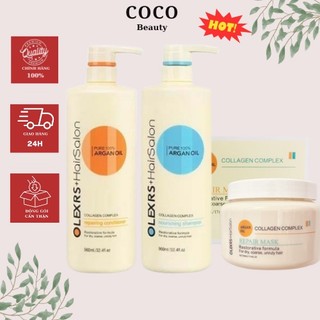 Cặp Dầu Gội Xả Olexrs Argan Oil Collagen Hair Salon 500ml Ủ Tóc Olexrs Argan Dầu Gội Olexrs Chuẩn Salon