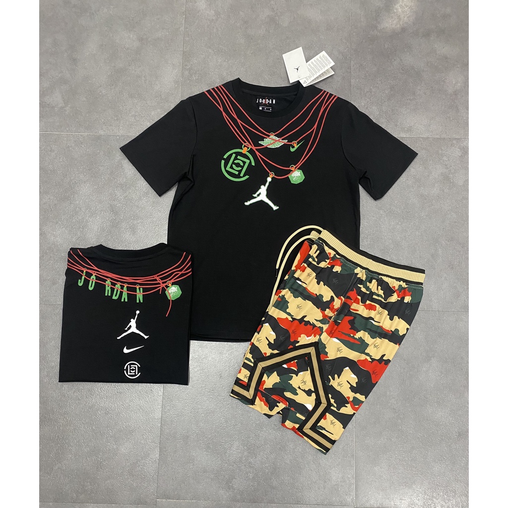 Bộ quần áo hè NIKE JORDAN đen phối quần họa tiết camo - Thời Trang Thể Thao Cao Cấp WinMax