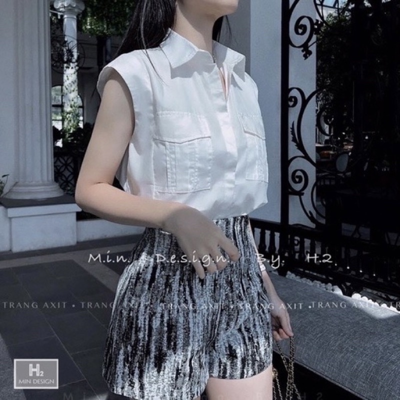 Quần short dạ tweed loang hàng qc loại 1