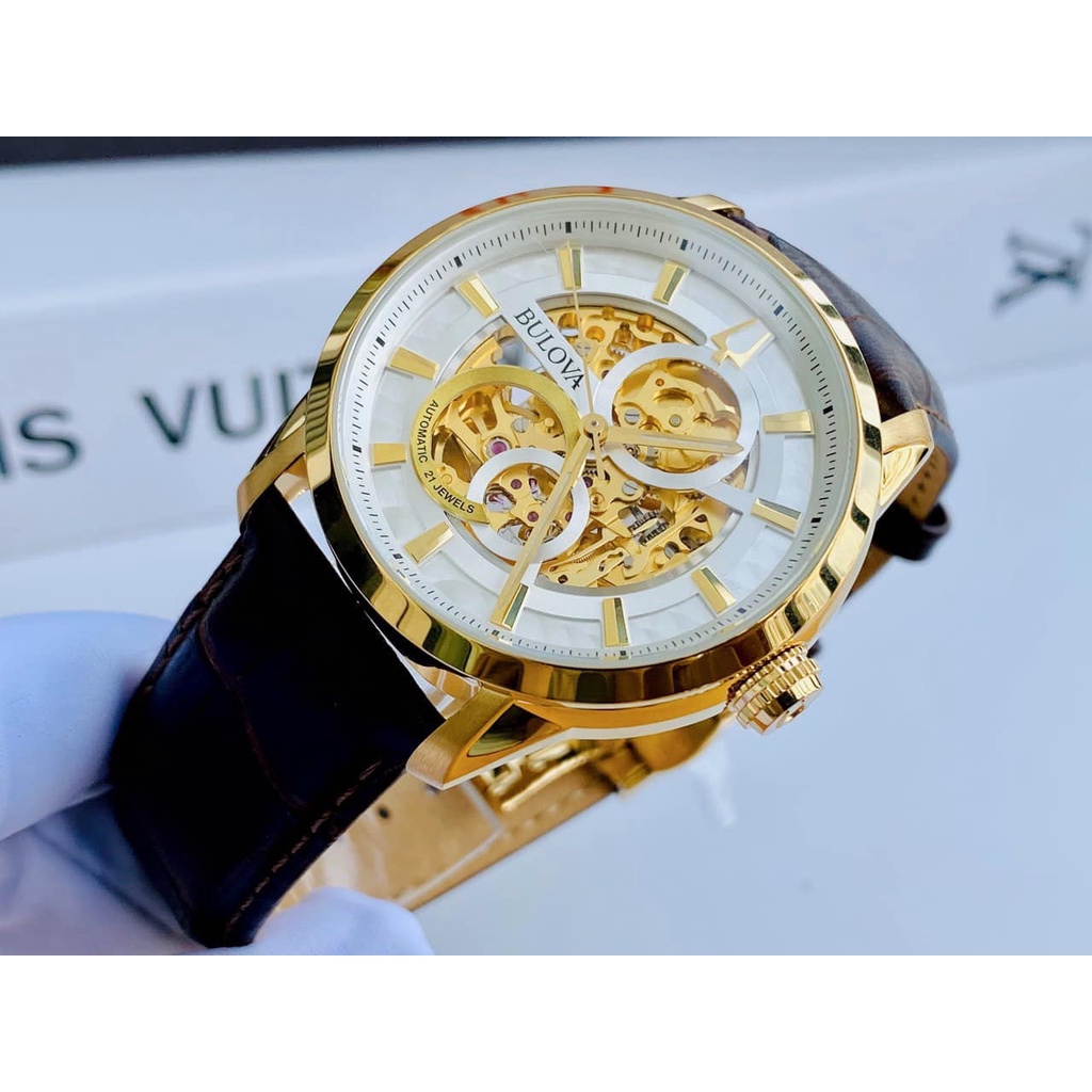 Đồng Hồ Nam BULOVA Automatic 97A138 Chính Hãng Tặng Dây Da Cao Cấp