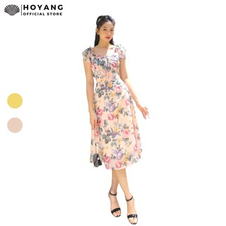 Váy Hoa Chiffon Phong Cách Vintage HOYANG D126