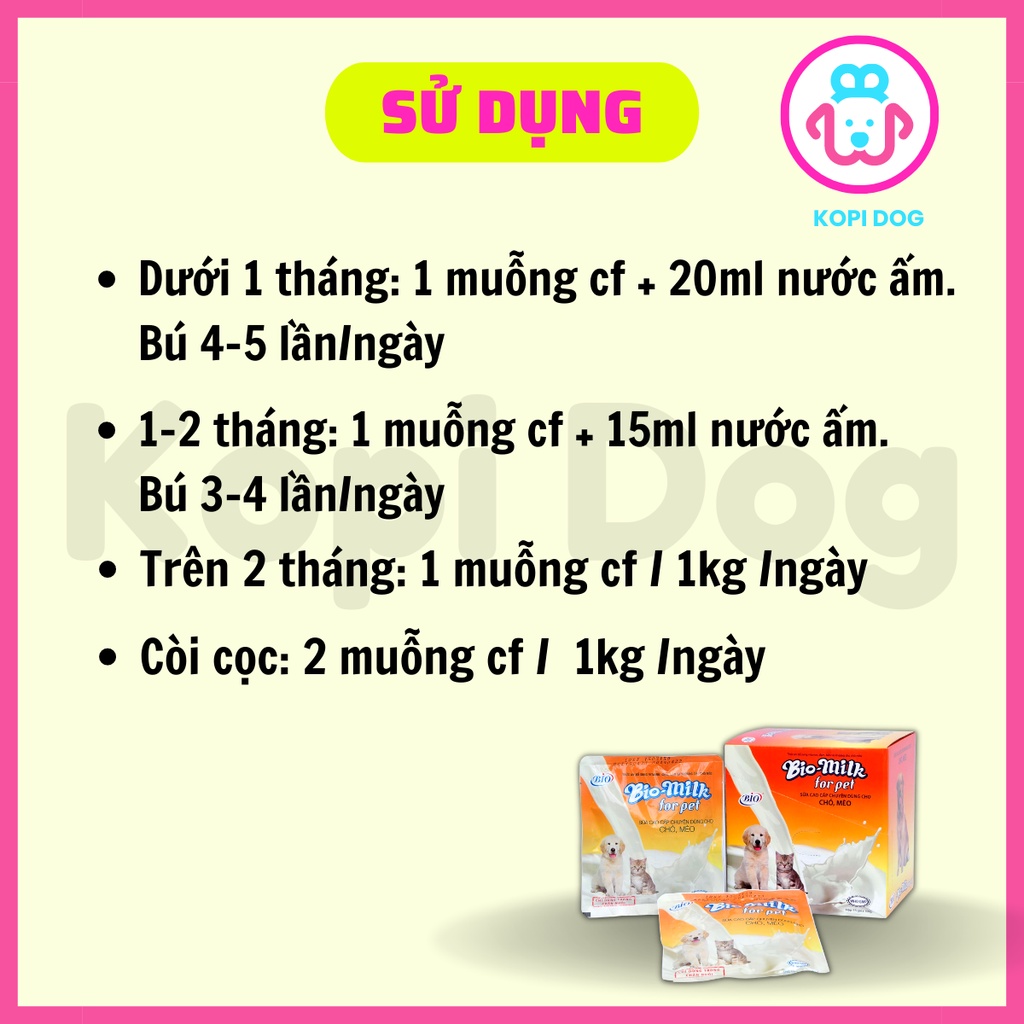 Bio milk for pet sữa bột cho chó mèo bổ sung vitamin