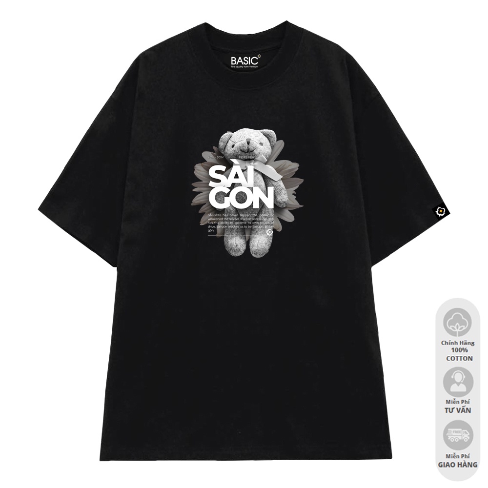 Sài Gòn Artwork - Áo Thun Local Brand TNC Sài Gòn Forever - Màu Đen In Lụa Kts 100%Cotton - Áo Siêu Xinh Cute Ưu Nhìn
