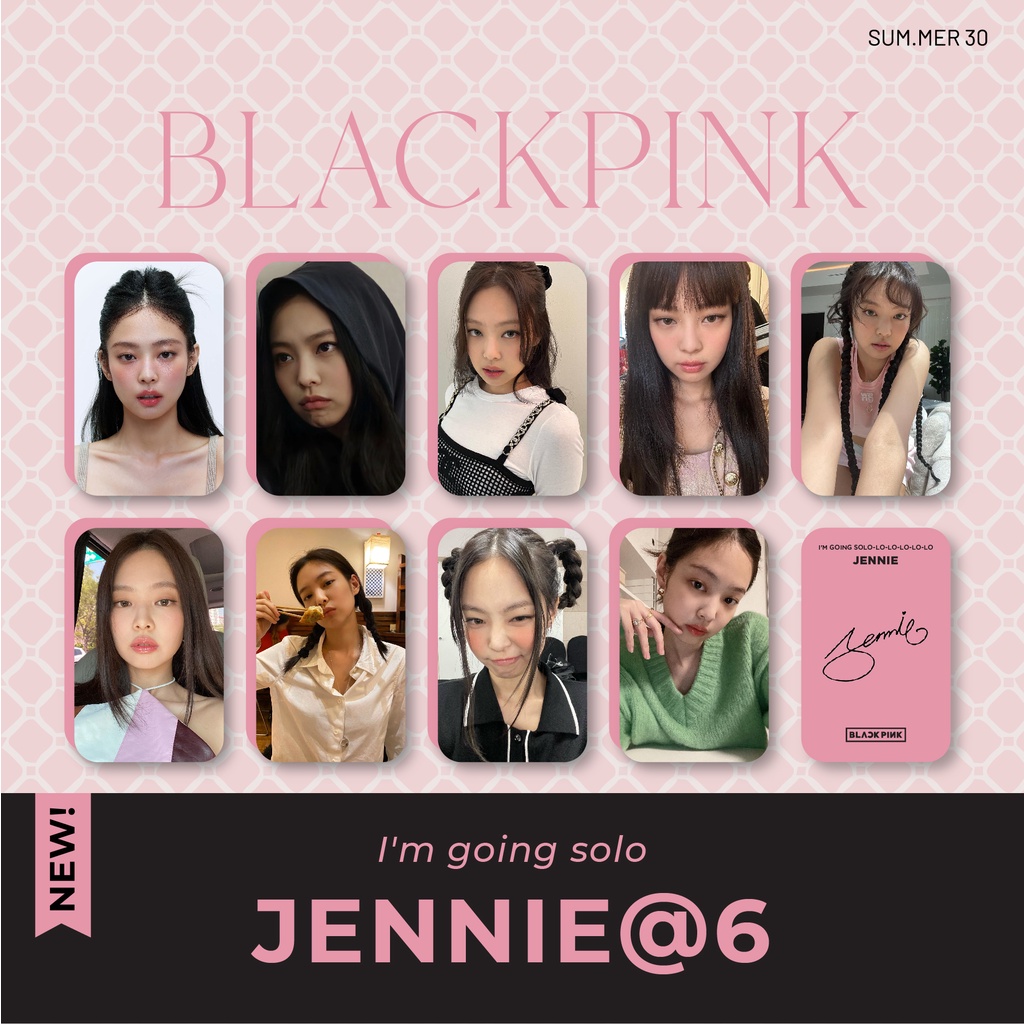 Sum.mer30 -  Set 9 card bo góc Jennie Blackpink có chữ kí unoff
