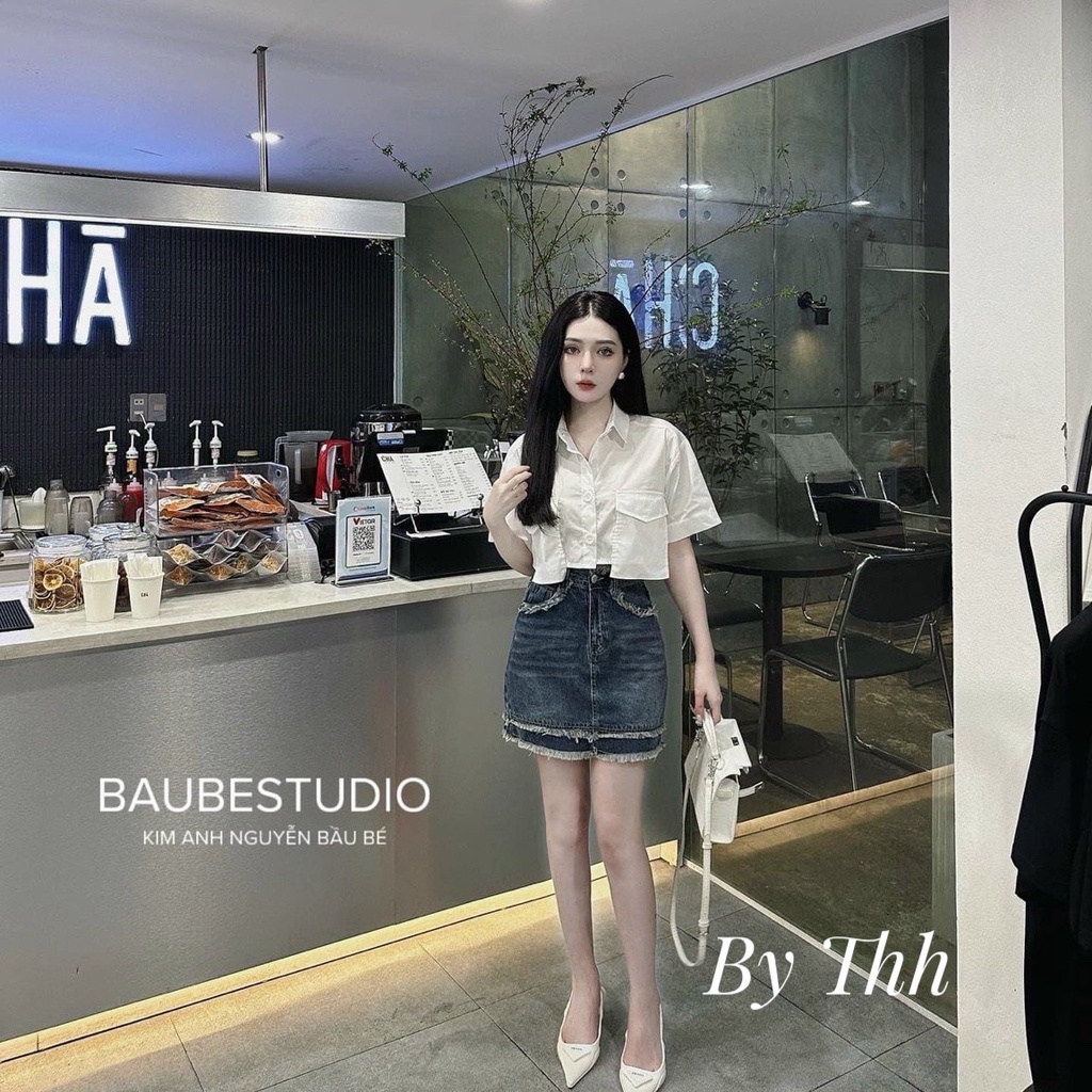 CHÂN VÁY JEANS XANH TUA RUA | BigBuy360 - bigbuy360.vn