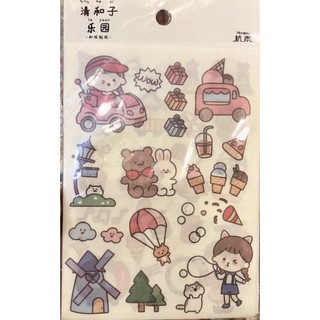 Sticker hình con gấu, cô gái