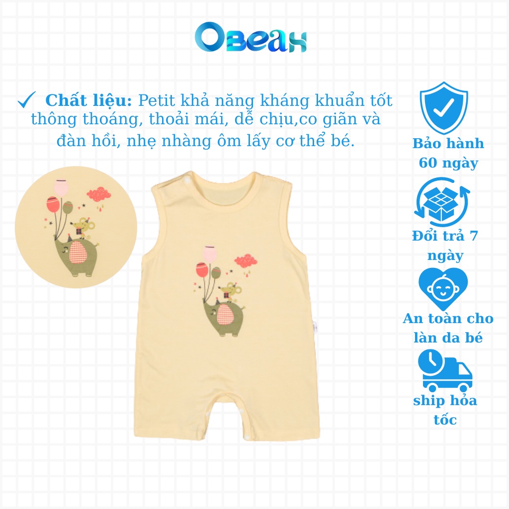 Obeah body in hình sát nách cho bé hình ngộ nghĩnh đáng yêu chất liệu