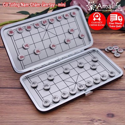 Bộ Cờ Tướng Gắn Nam Châm Mini Nhỏ Gọn Siêu Bền Bọc Da Thép Không Gỉ, Cờ Tướng Nam Châm Bỏ Túi Chính Hãng Amalife
