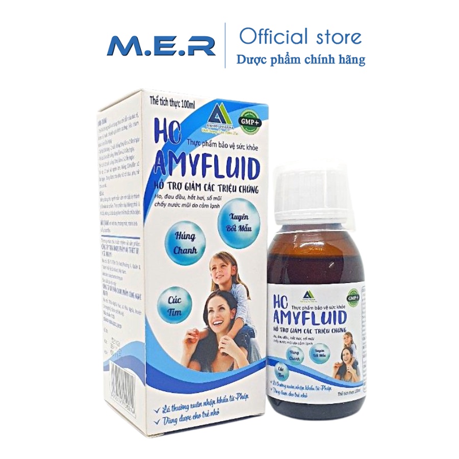 Siro ho thảo dược AMYFLUID hỗ trợ giảm ho, long đờm, bổ phế