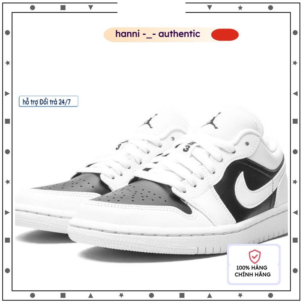 Giày thể thao sneaker AIR JORDAN 1 LOW PANDA Thấp Cổ trắng mũi đen chất da mềm 2022. mono6868