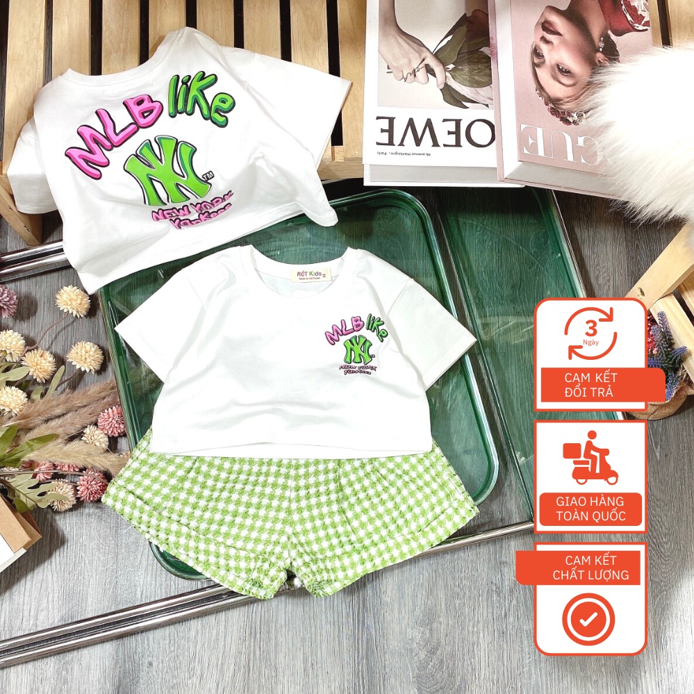 Set Đồ Trẻ Em Mlb Like Quần Caro