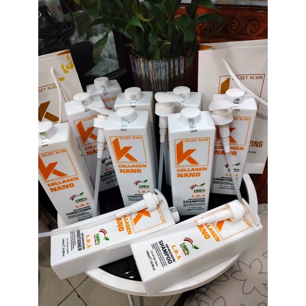 Dầu gội xả kelsey collagen nano phục hồi tóc hương thơm nước hoa 1000ml