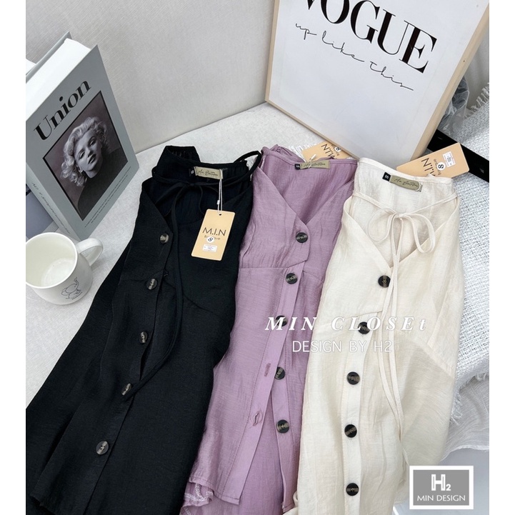 Set váy áo tơ cài khuy tay bồng, chân váy bổ mảnh - 𝐕𝐘.𝐂𝐋𝐎𝐓𝐇𝐄𝐒 𝐂𝐇𝐔𝐘𝐄̂𝐍 𝐇𝐀̀𝐍𝐆 𝐐𝐔𝐀̉𝐍𝐆 𝐂𝐇𝐀̂𝐔