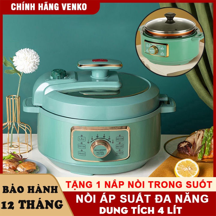Nồi Áp Suất Đa Năng VenKo - Lòng Nồi Gang Chống Dính Cao Cấp Siêu Bền - 10 Chương Trình Tự Động - Lòng Nồi Khủng