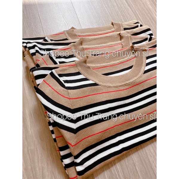 VÁY LEN SUÔNG KẺ NÂU B B R DÁNG DÀI