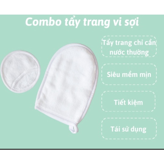 Set Găng Tay Và Bông Tẩy Trang Vi Sợi Ecobuff Tái Sử Dụng Nhiều Lần
