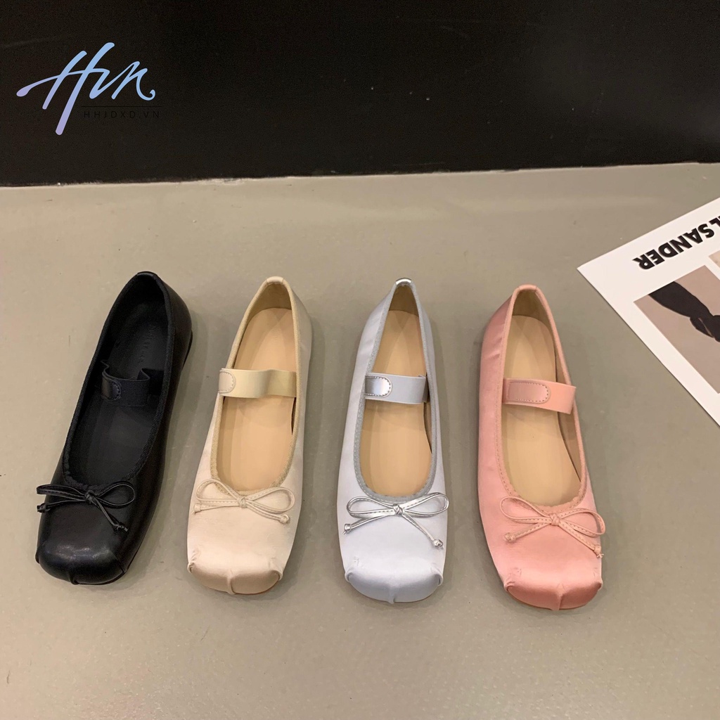 Giày Búp Bê Mary Jane Đế Bằng Màu Hồng / Bạc Phong Cách Retro Thời Trang Mùa Xuân 2023 Mới