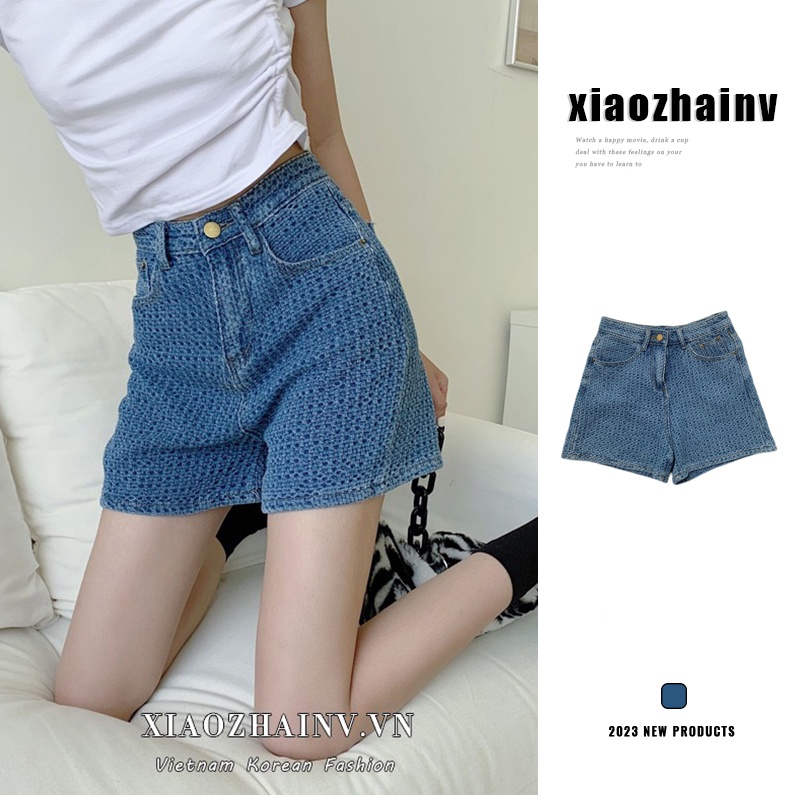 Xiaozhainv Quần Short Denim Kiểu Dáng Hợp Thời Trang Cho Nữ