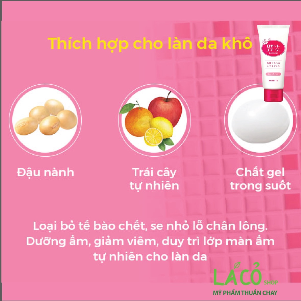 Tẩy da chết rosette nhật bản chính hãng tẩy tế bào chết da mặt rosette gommage peeling gel 120g No.1 Cosme kem tẩy da