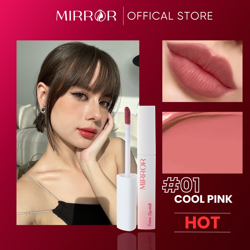Son kem MIRROR Crème Lipstick 2g - Son môi lì, mềm mịn, lâu trôi, không chì