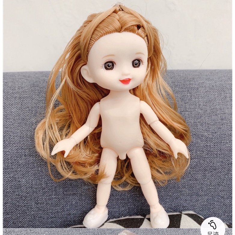 Búp bê mini 16cm mắt 3D ,13 khớp , búp bê miệng cười chúm chím xinh đẹp