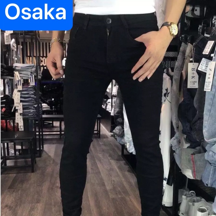 QUẦN JEAN NAM CHẤT BÒ ĐEN TRƠN SOÁI KA MẪU MỚI HOT TREND NHẬT BẢN HOT TREND 2023 db-20 - OSAKA FASHION