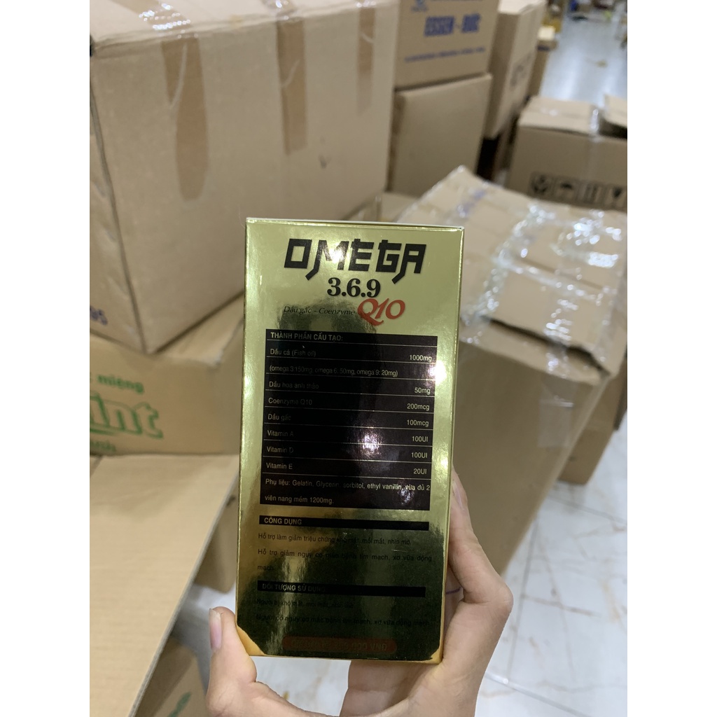 Viên sáng mắt Omega 3,6,9 Q10 - Hộp 100 viên giúp bổ mắt cho người bị mờ mắt khô mắt