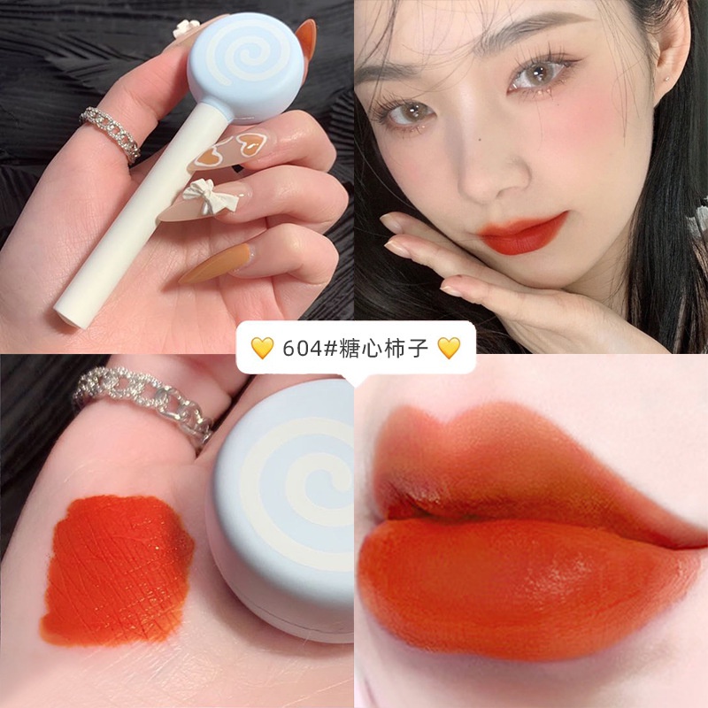 Son kem lì thiết kế cute hình kẹo cho bạn sự trẻ trung, Son lì không trôi mềm mịn giúp bạn tự tin với đôi môi bóng mịn