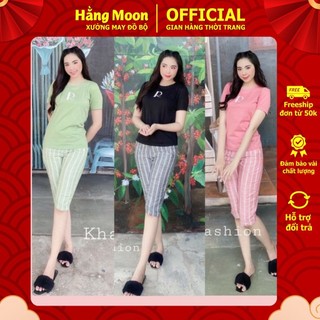 Đồ bộ nữ bigsize set bộ mặc nhà dễ thương Hằng Moon LỬNG SỌC CHỮ R