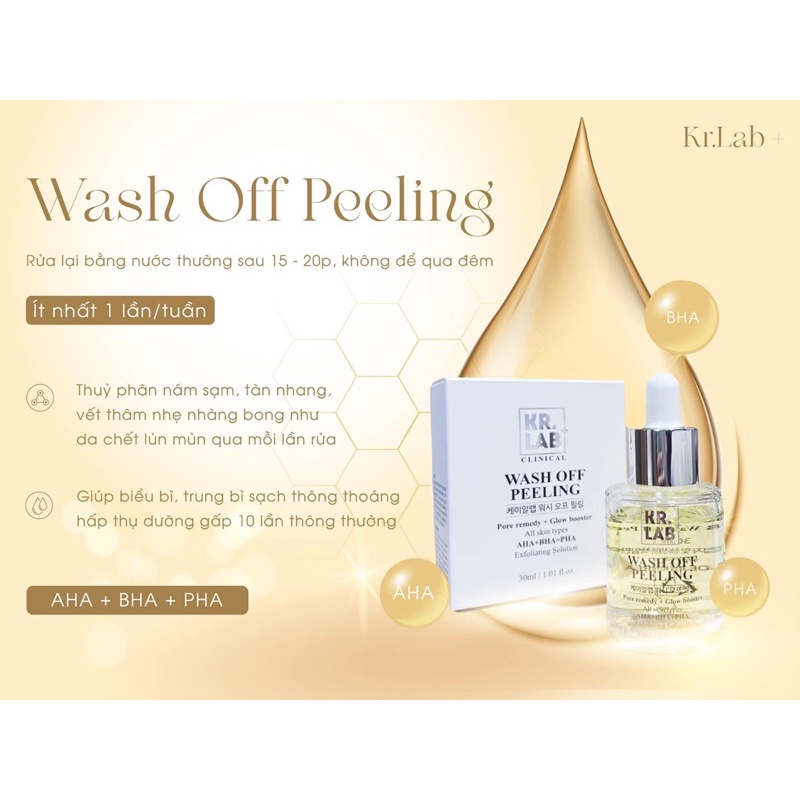 Peel da pha lê krlab 30ml hạn 2026 giúp tái tạo da căng bóng