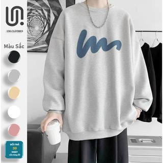 Áo sweater nam, nữ unisex form rộng, áo sweater nỉ unisex màu xám
