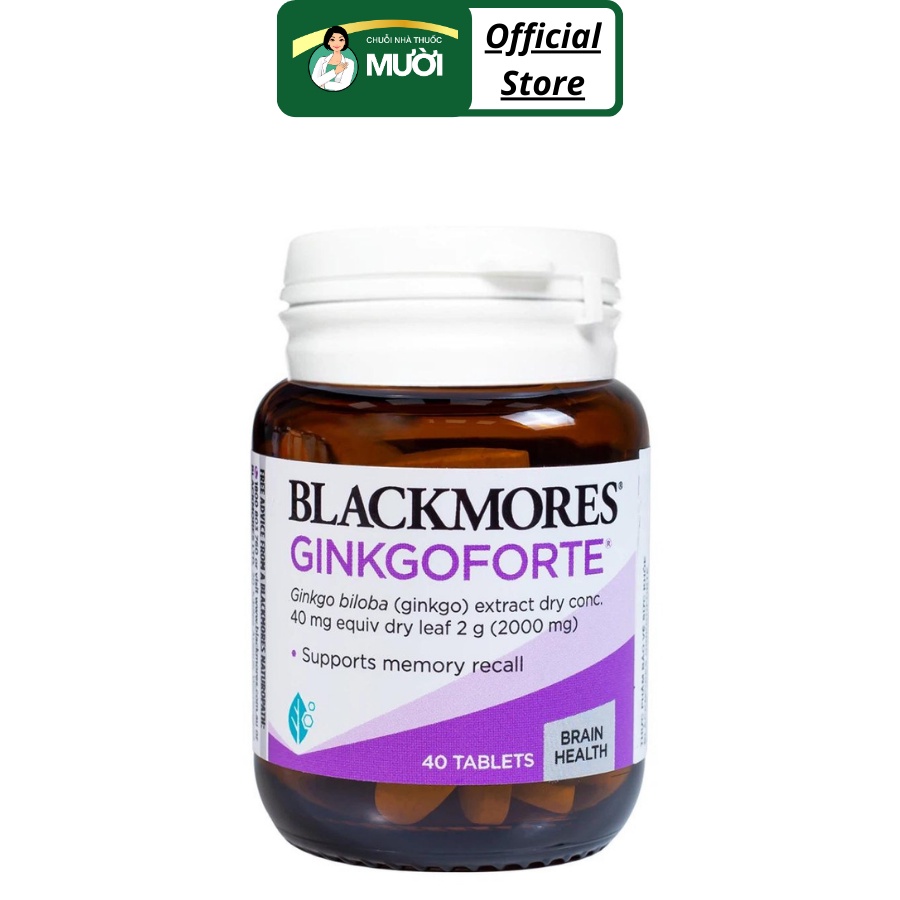 Blackmores Ginkgoforte - Viên uống bổ não - Lọ 40 viên