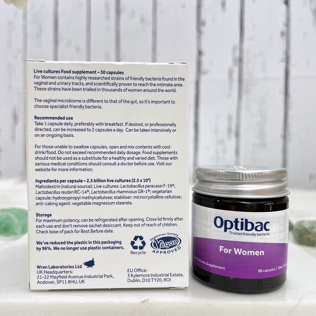 Optibac Tím - Men Vi Sinh Phụ Nữ, Chăm Sóc Phụ Khoa, Chăm Sóc Vùng Kín, Lợi Khuẩn, Tăng Sức Đề Kháng Hộp 30 viên