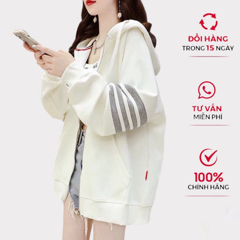 Áo khoác hoodie cardigan có khóa HDK83 phối viền tay 3 màu, Áo nỉ Thu Đông hot trend tiên tiến nhất 2023_H06 | BigBuy360 - bigbuy360.vn