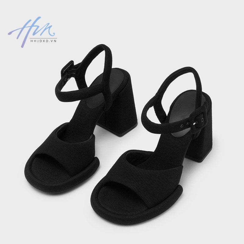 Giày Sandal Cao Gót Hở Ngón Phối Khóa Cài Đơn Giản Thời Trang Dành Cho Nữ