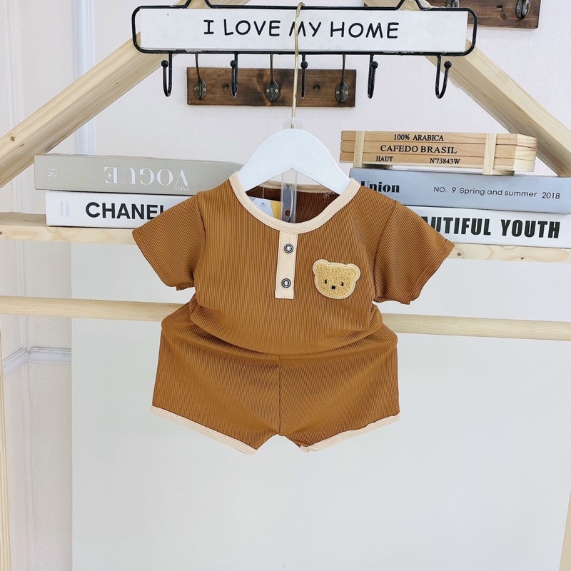 Bộ tăm thêu gấu nổi cho bé trai, bé gái, tăm lạnh siêu mát, ảnh thật shop chụp