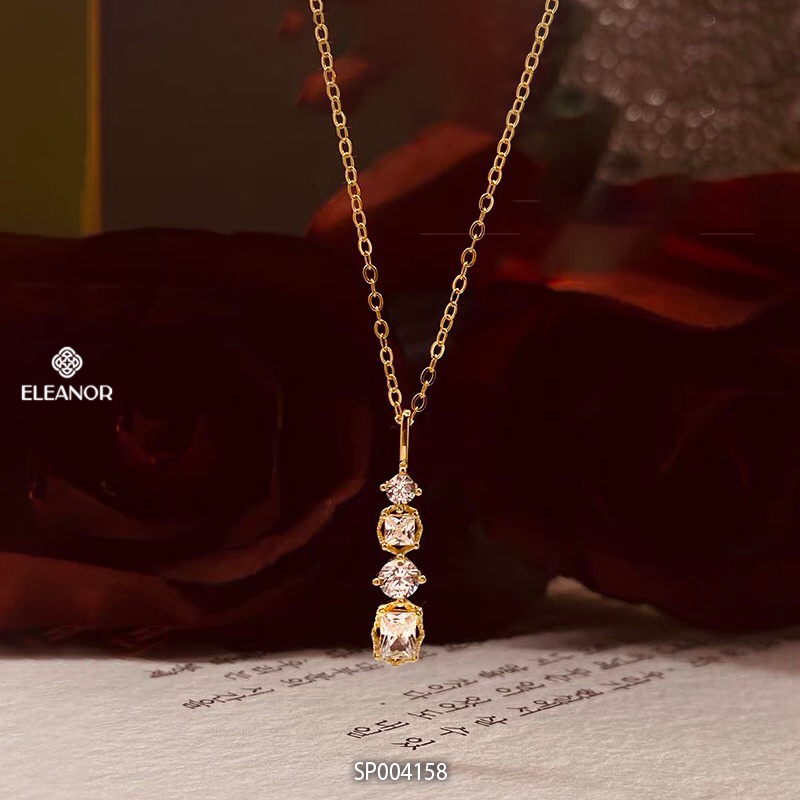Dây chuyền nữ bạc 925 Eleanor Accessories đính đá phụ kiện trang sức dễ thương xinh xắn