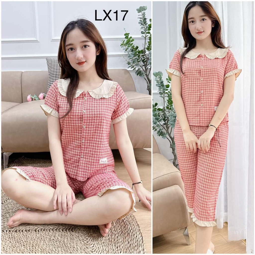 Set đồ bộ mặc nhà nữ, quần áo bộ nữ mặc nhà mẫu lửng đẹp và mát