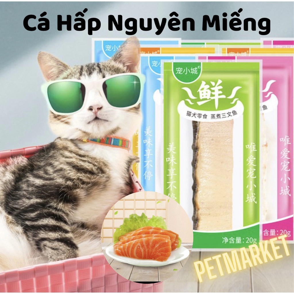 CÁ HẤP NGUYÊN MIẾNG CHO CHÓ MÈO, GÓI 20GR