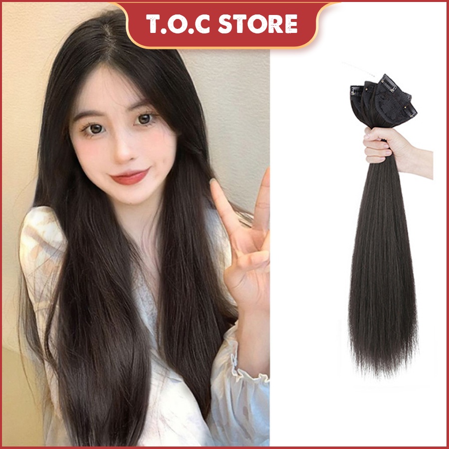 Sét tóc dải 3 mảnh thẳng, làm phồng chân tóc ,độn phồng hai bên dài 45cm và 55cm