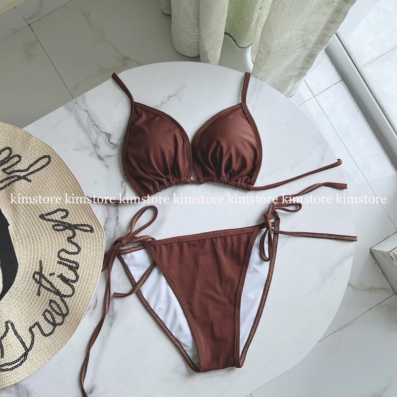 Bikini 2 mảnh màu nâu tây siêu sang chảnh