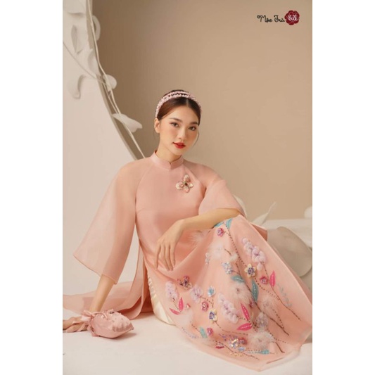 🌷 Áo  dài các tân đẹp tơ 4 tà cao cấp họa tiết in 3D và  đính kết hoa nổi sắc nét nổi bật