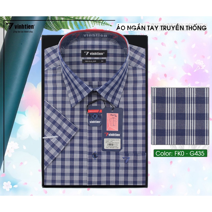 Áo Sơ Mi Ngắn Tay Dáng Trung Tuổi Họa Tiết Caro G435