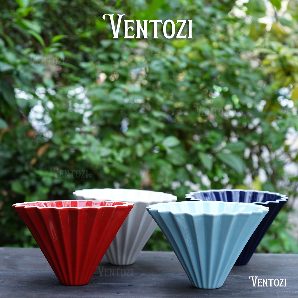 Phễu cà phê Origami sứ, phễu v60 sứ pha cà phê pour over