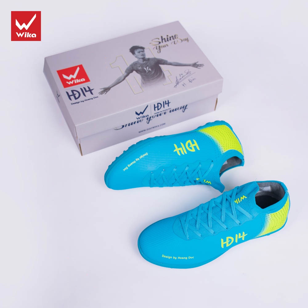 Giày Đá Bóng Wika Hoàng Đức HD14 Chính Hãng,Dành Cho Sân Cỏ Nhân Tạo,Ôm Chân,Khâu Toàn Bộ Đế
