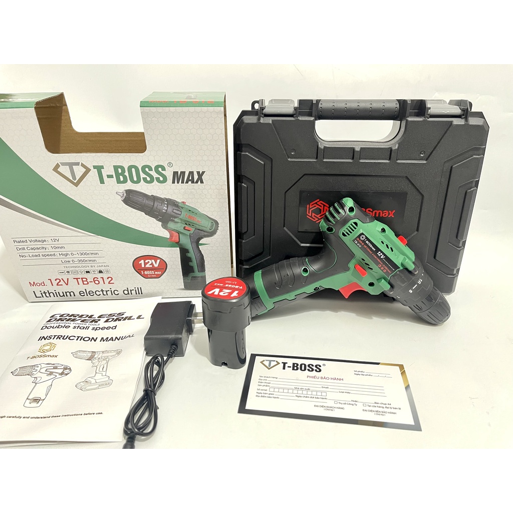 Máy khoan pin TBoss 12V TB612_Chính hãng, Máy khoan pin nhỏ gọn