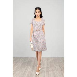 Đầm dáng A, cổ U, kèm đai MMOutfit M-DA060122393
